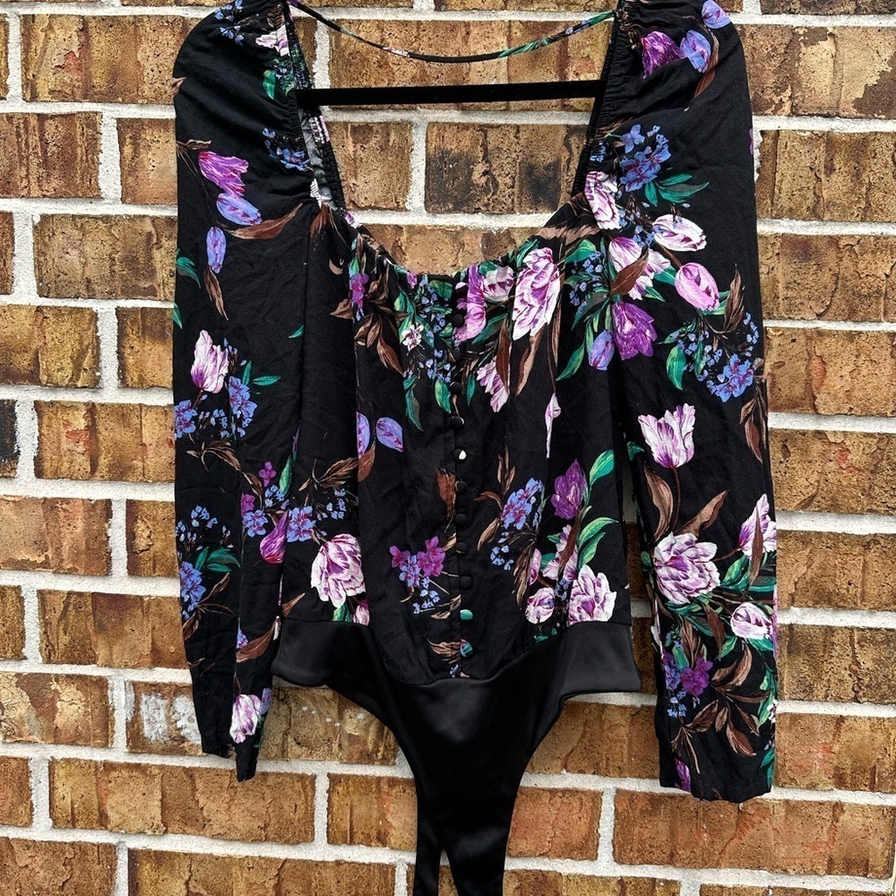 AFRM Floral Black Blouse